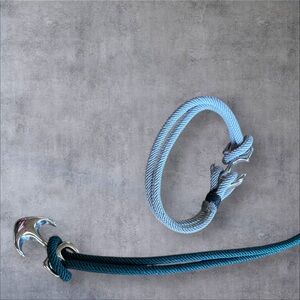 2 anchor bracelets- one grey and one green